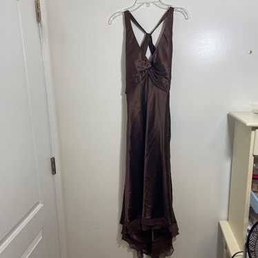 Vintage Brown Silk Dress - image 1
