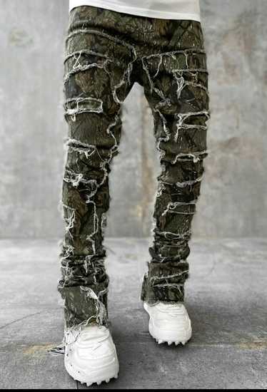 Designer Guapi Camo blood diamond stacked pants