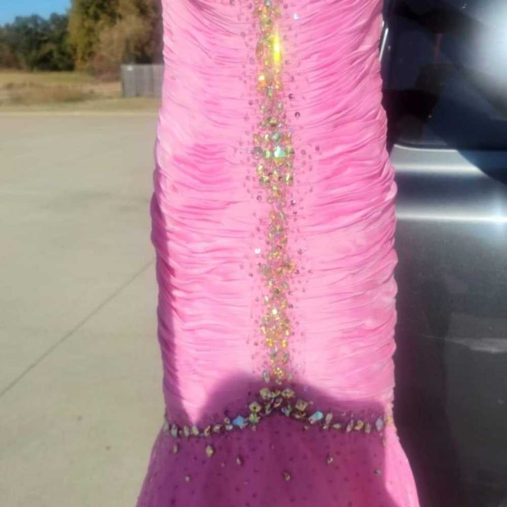 Beautiful pink sparkling dress - image 4