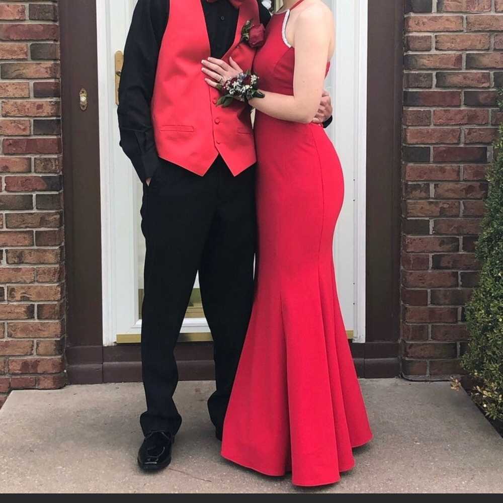 Red prom dress - image 2