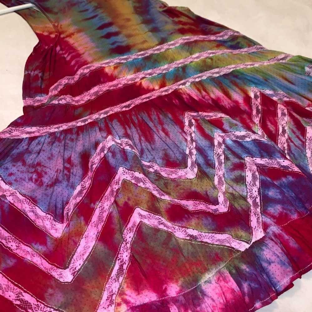Voile and Lace Trapeze Slip Tie Dye - image 6