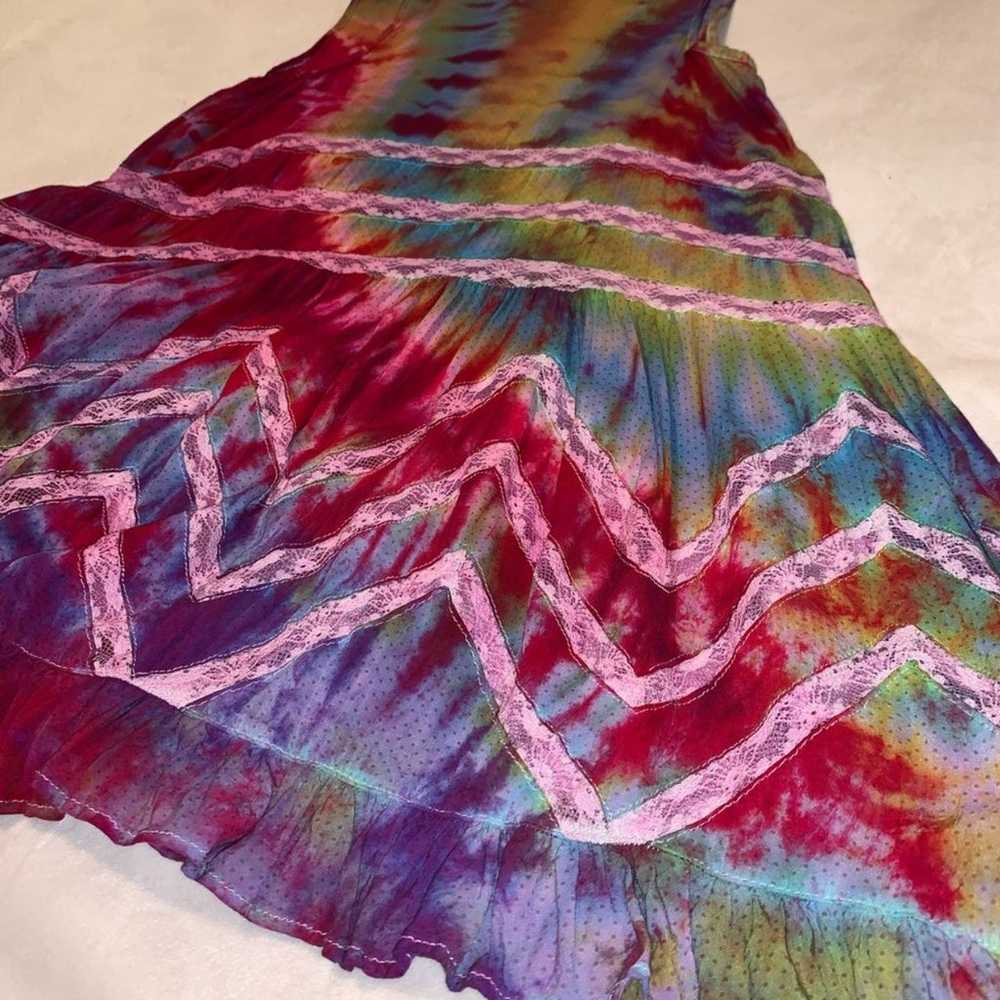 Voile and Lace Trapeze Slip Tie Dye - image 7