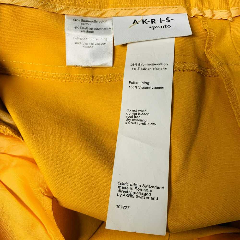 Akris Yellow Cotton Elastane Side Zipper Dress Pa… - image 5