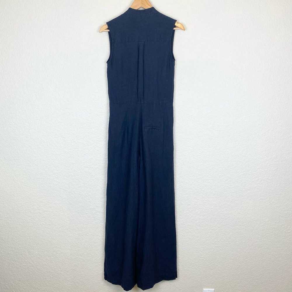 Mossi Navy Blue Half Button Wide Leg Linen Jumpsu… - image 9