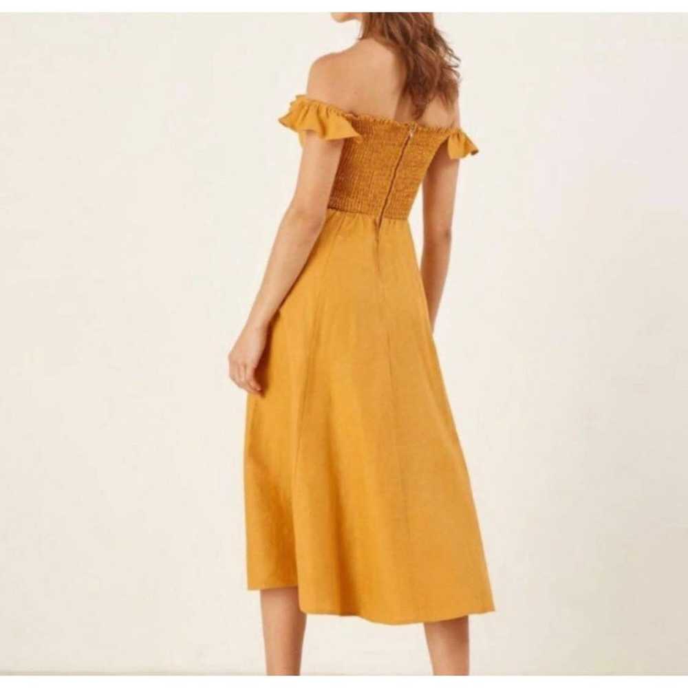 Reformation Hattie Linen Midi Dress, Mustard Yell… - image 2
