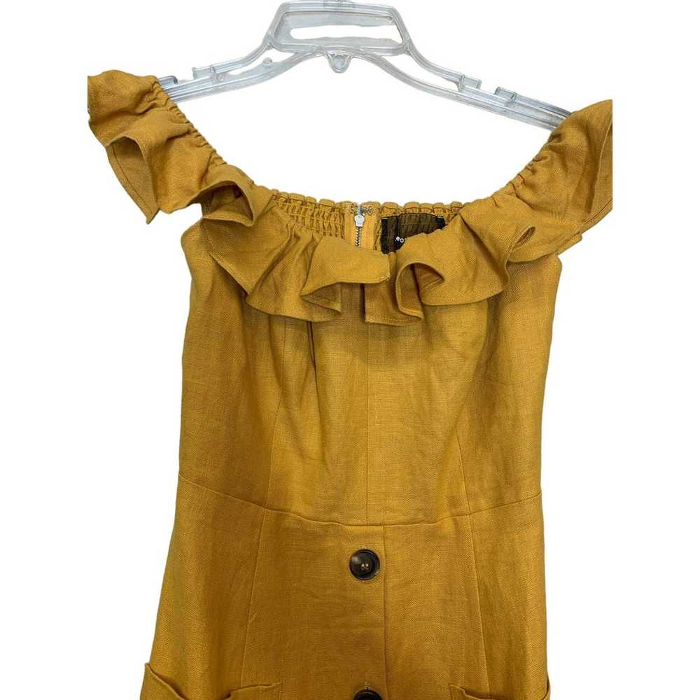 Reformation Hattie Linen Midi Dress, Mustard Yell… - image 3