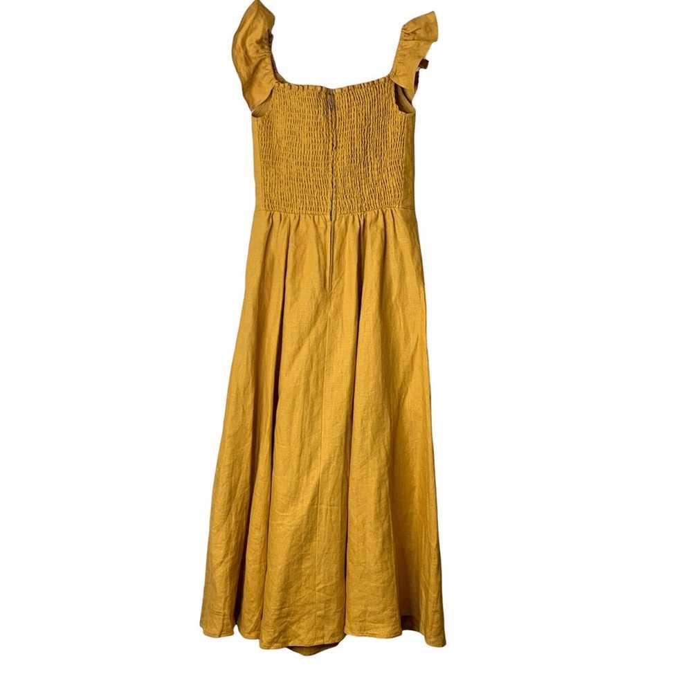 Reformation Hattie Linen Midi Dress, Mustard Yell… - image 6
