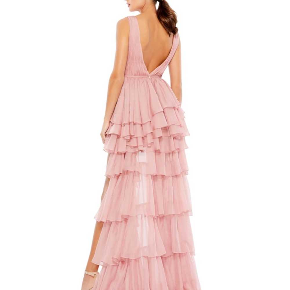 Max Duggal Plunge Neck Ruffled High Low Dress - image 4