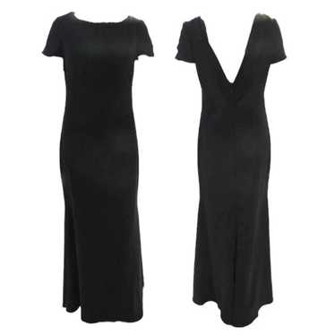 Badgley Mischka Cascade Gown Size 2 Black Crepe - image 1