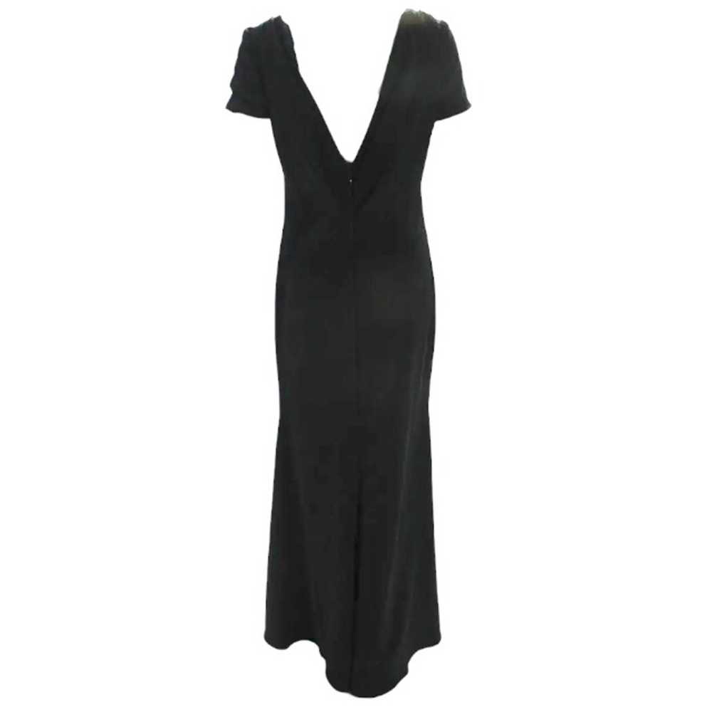 Badgley Mischka Cascade Gown Size 2 Black Crepe - image 3