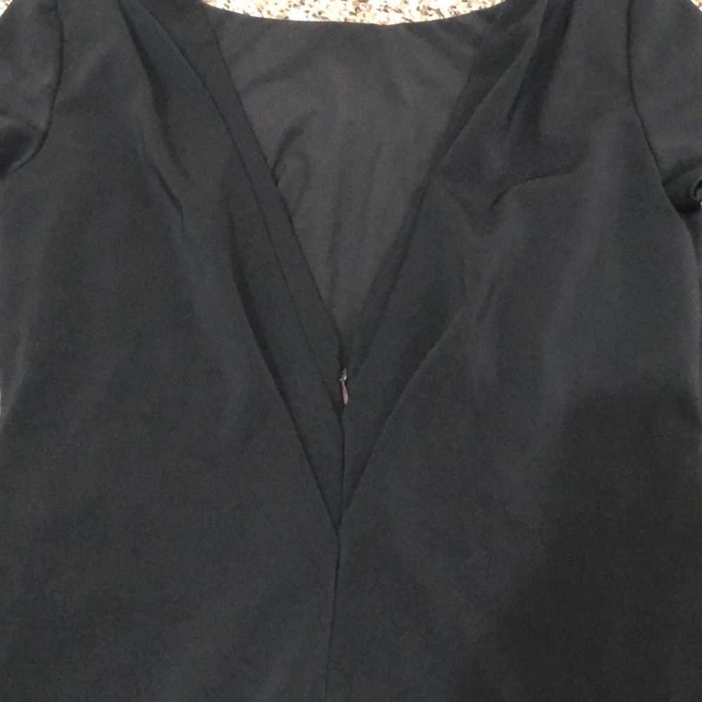 Badgley Mischka Cascade Gown Size 2 Black Crepe - image 4