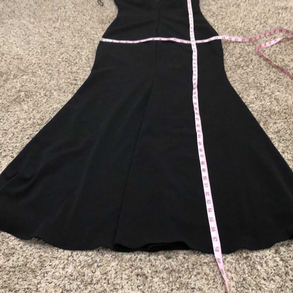 Badgley Mischka Cascade Gown Size 2 Black Crepe - image 8