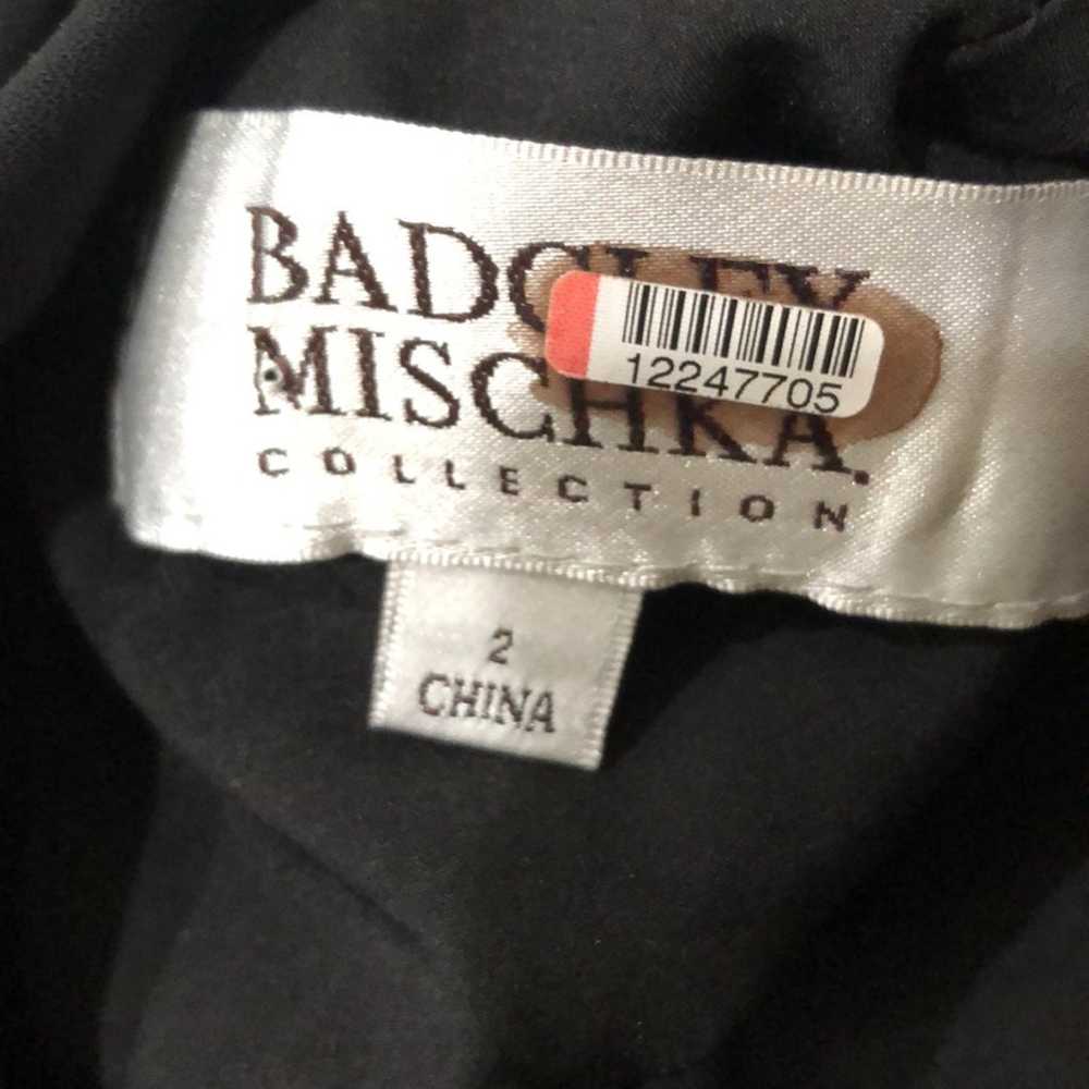 Badgley Mischka Cascade Gown Size 2 Black Crepe - image 9