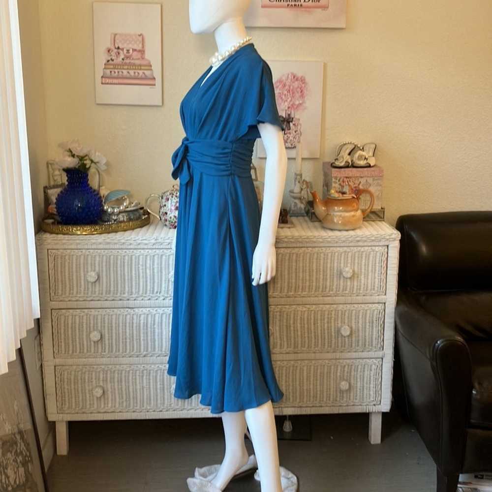 Gal Meets Glam Jane teal blue midi dress size 2 - image 4