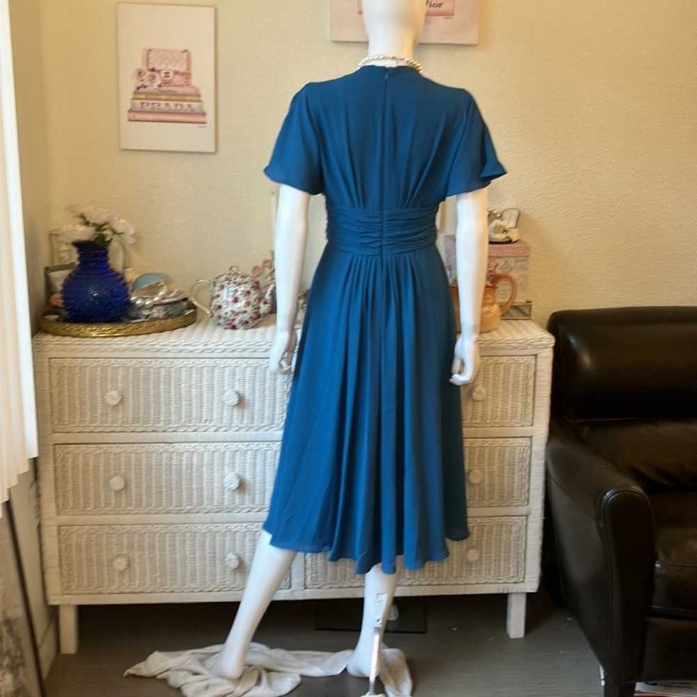 Gal Meets Glam Jane teal blue midi dress size 2 - image 7