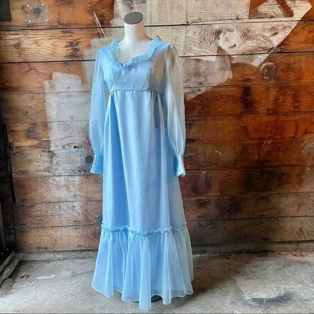Vintage 1980’s Cottagecore Praire Maxi Dress Shee… - image 1