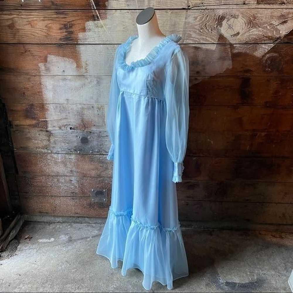 Vintage 1980’s Cottagecore Praire Maxi Dress Shee… - image 2