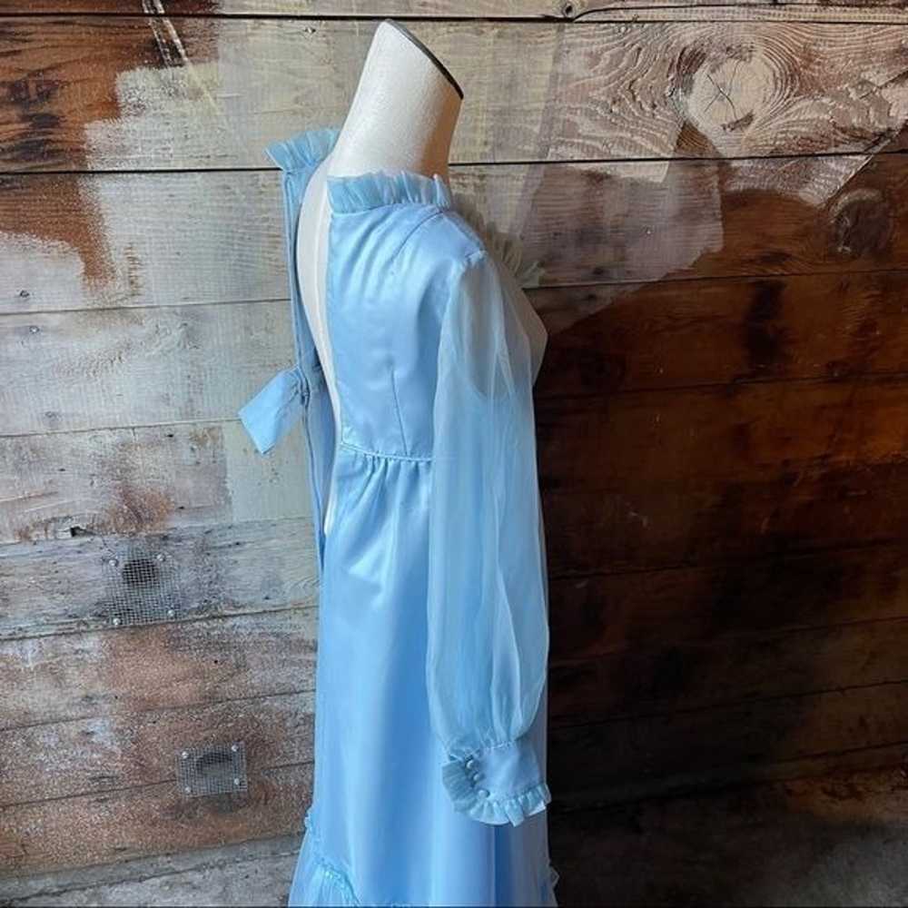 Vintage 1980’s Cottagecore Praire Maxi Dress Shee… - image 3