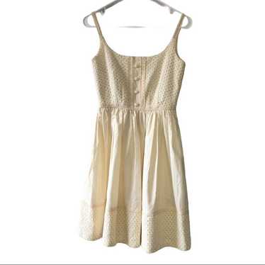Anna Sui For Anthro Cream Prairie Dress