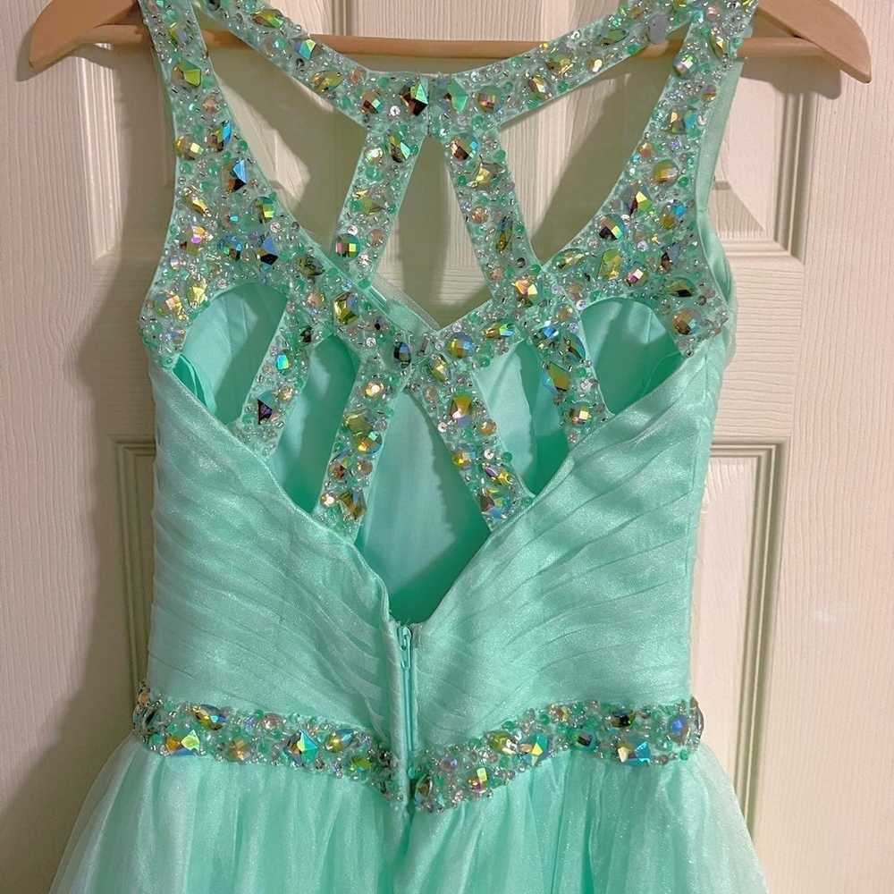 Gorgeous mint tulle formal gown - size 0 - image 4