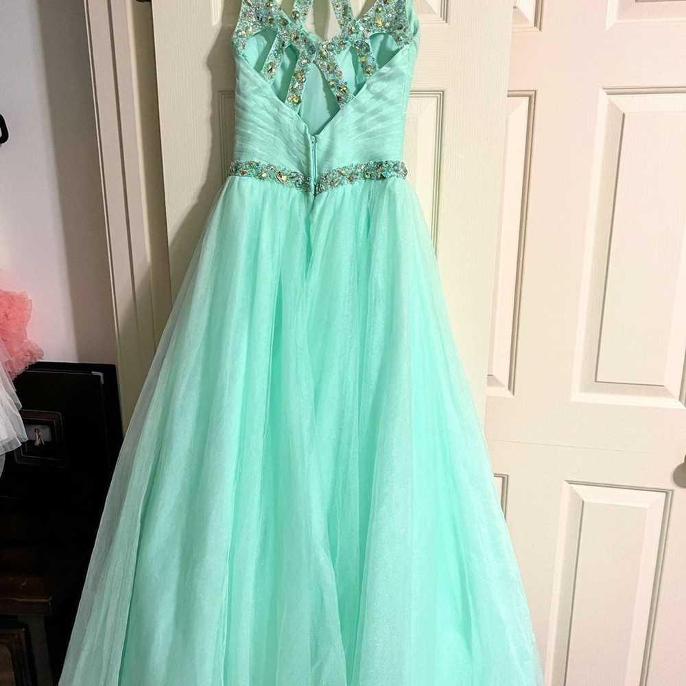 Gorgeous mint tulle formal gown - size 0 - image 5