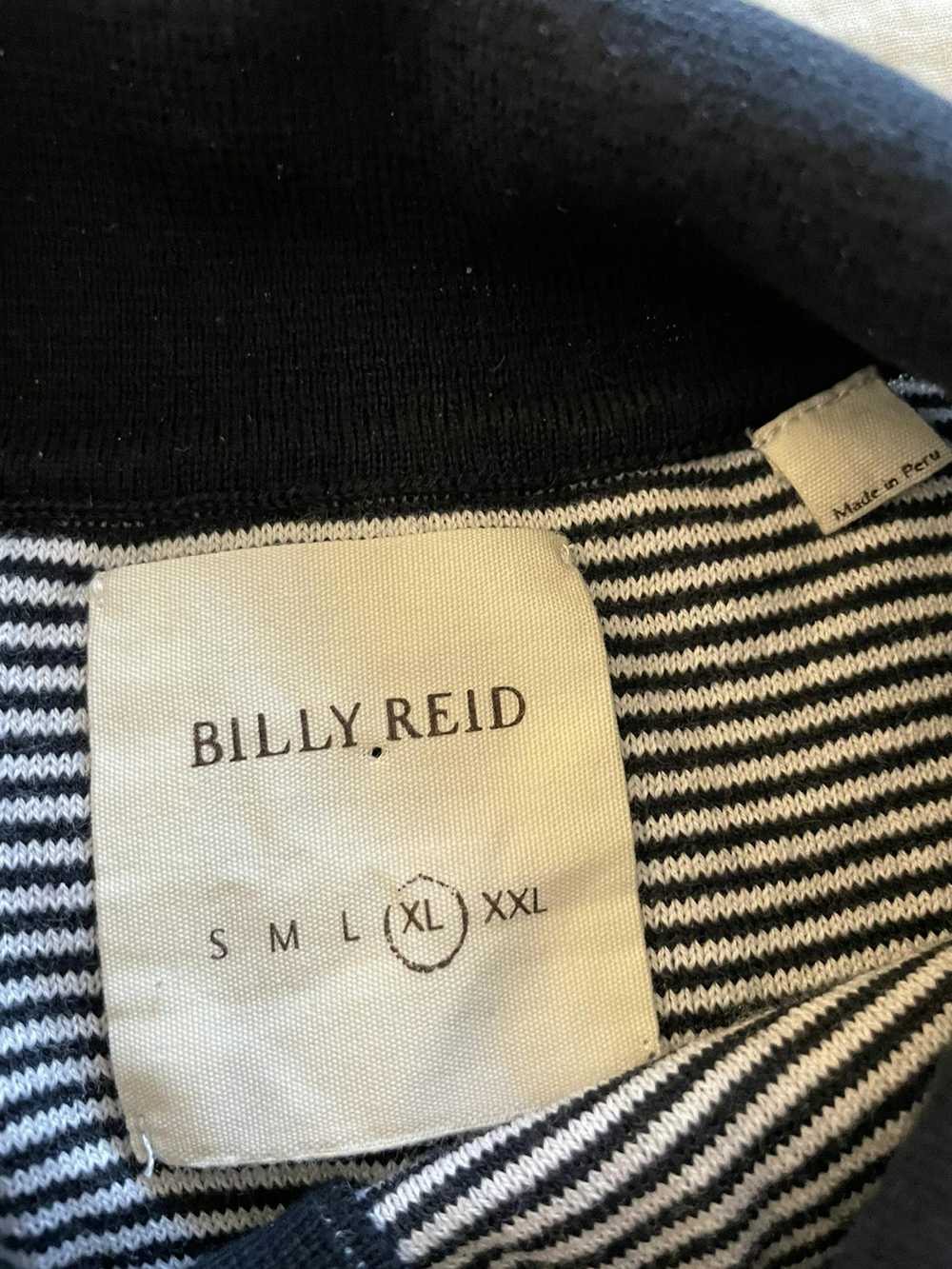 Billy Reid Contrast Trim Striped Knit Polo Sweater - image 4