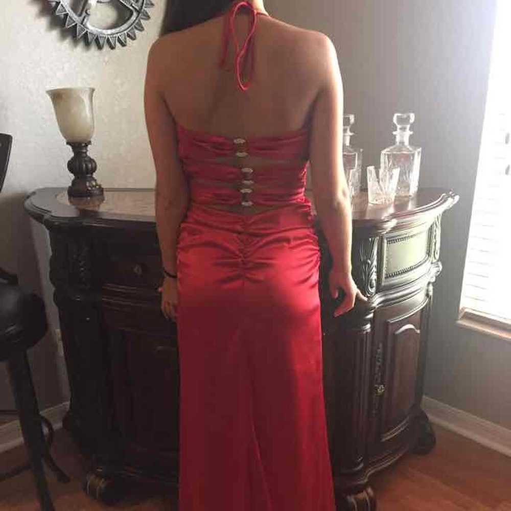 Red elegant dress - image 2