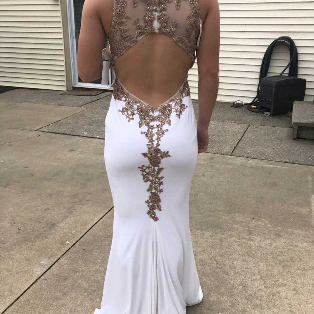 White and Rose Gold Prom Dress - image 2