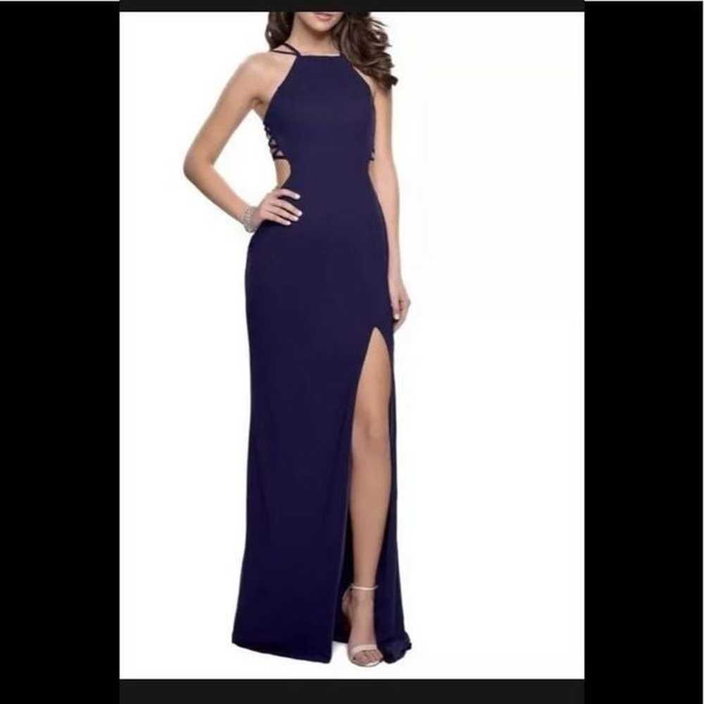 LAFEMME Open Back Jersey Gown Navy size 6 - image 1