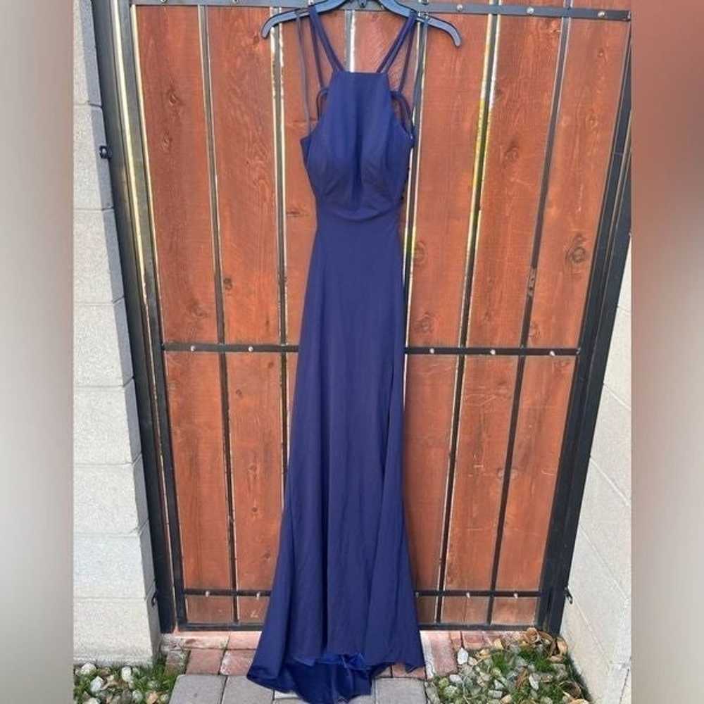 LAFEMME Open Back Jersey Gown Navy size 6 - image 3