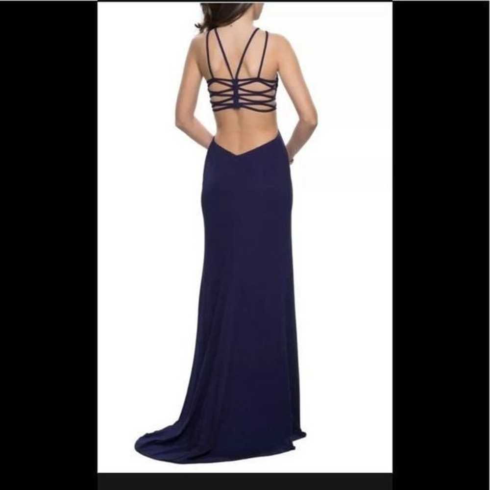 LAFEMME Open Back Jersey Gown Navy size 6 - image 4