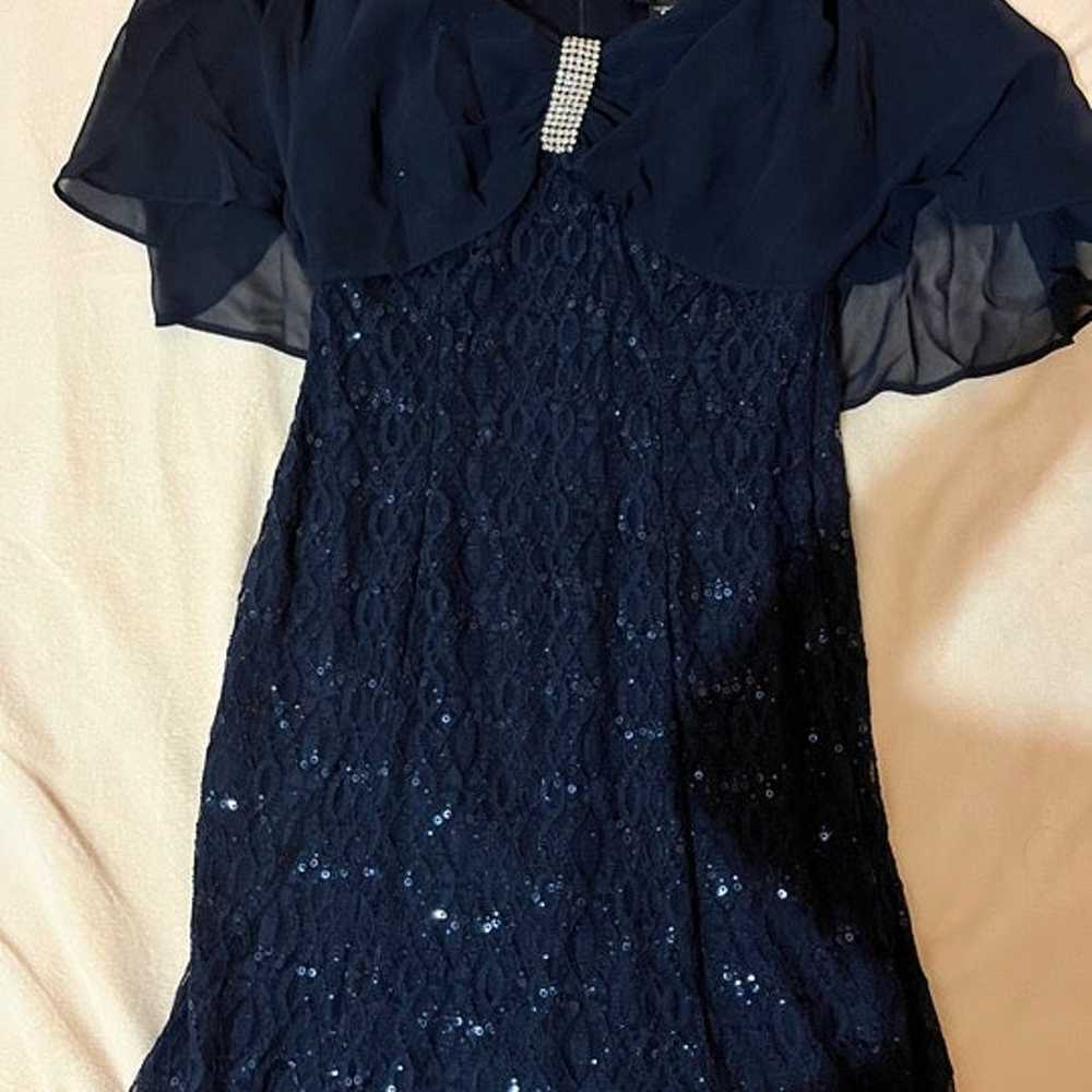 Dark blue shift dress - image 1