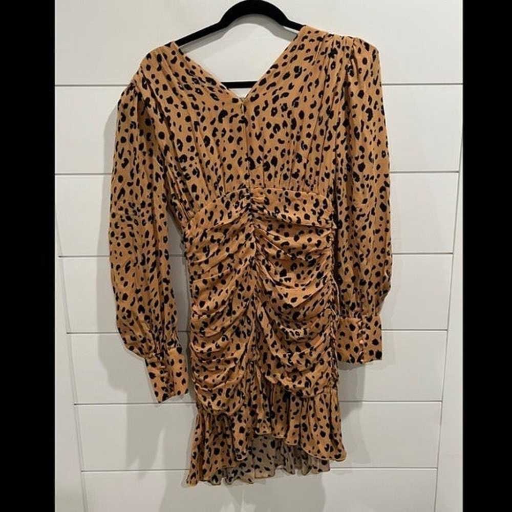 Nicholas leopard gathered frill mini dress - image 5