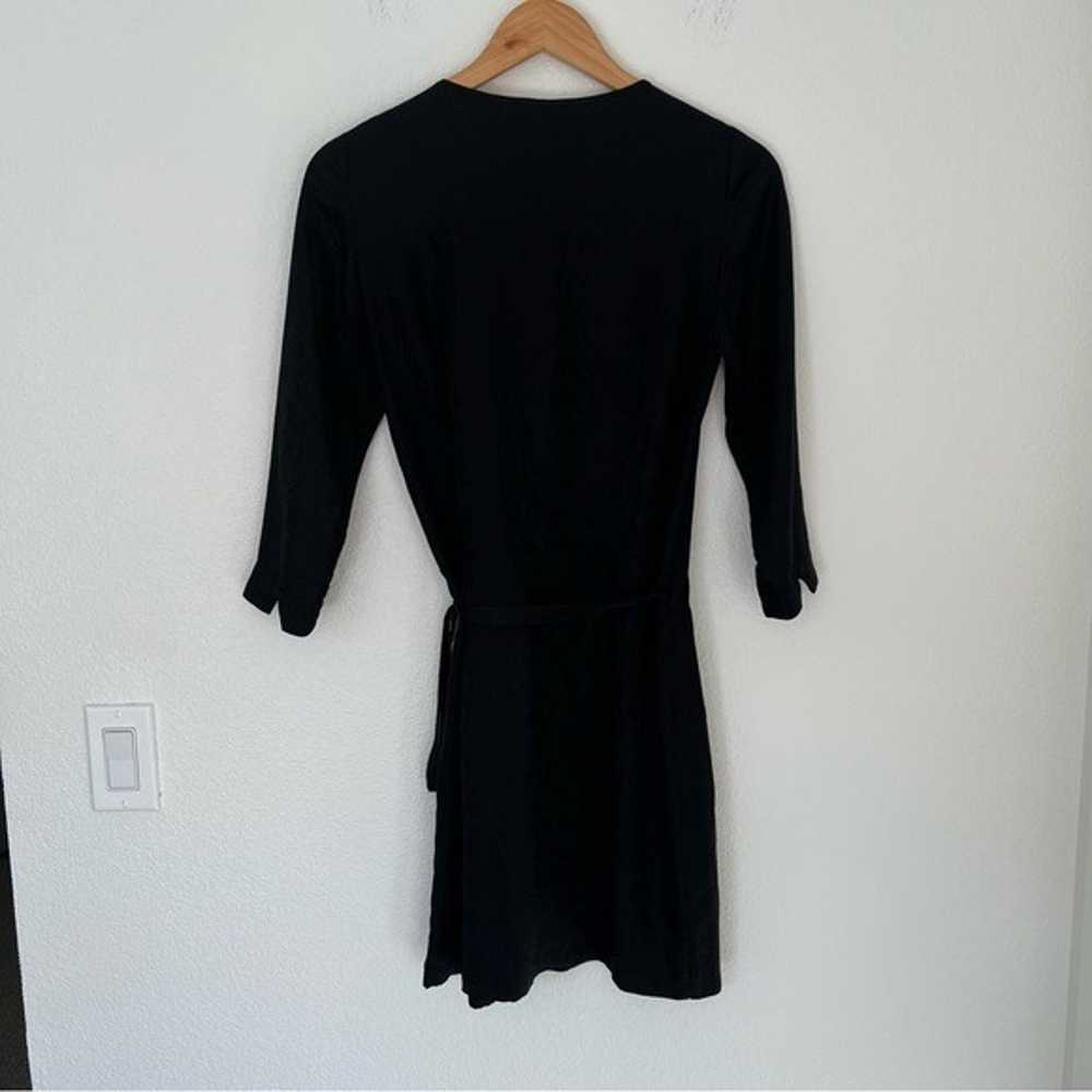 Sezane Eve Robe silk wrap Dress black - image 4