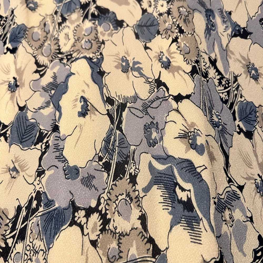 Ralph Lauren 100% Silk Blue Floral Dress Size 4 - image 10