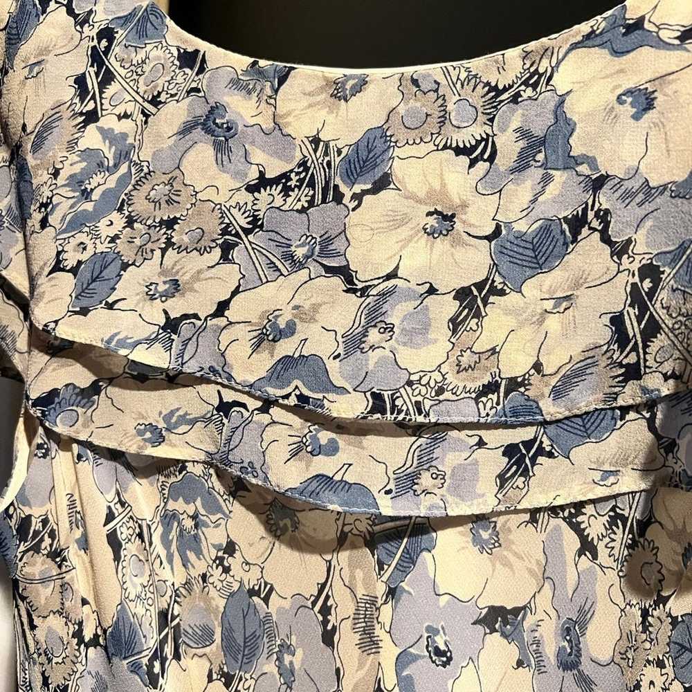 Ralph Lauren 100% Silk Blue Floral Dress Size 4 - image 7