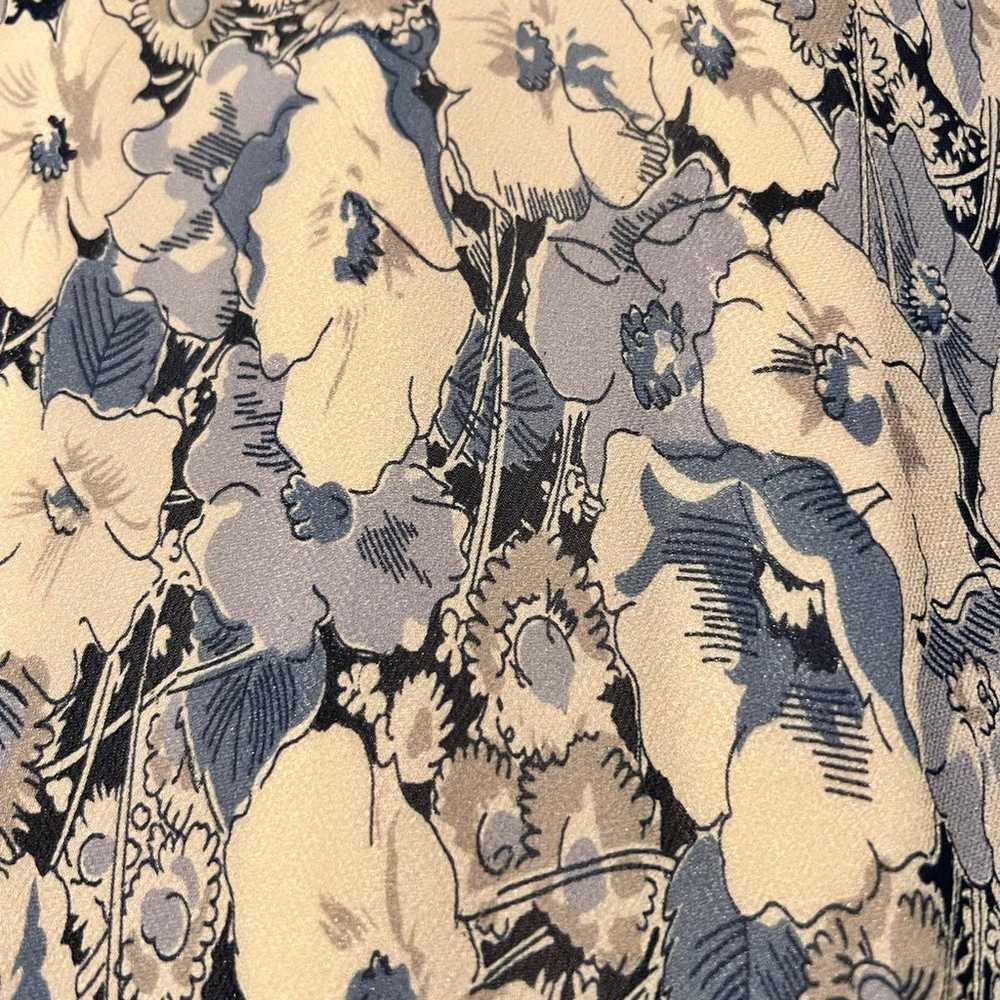 Ralph Lauren 100% Silk Blue Floral Dress Size 4 - image 8
