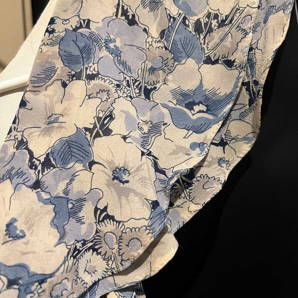 Ralph Lauren 100% Silk Blue Floral Dress Size 4 - image 9