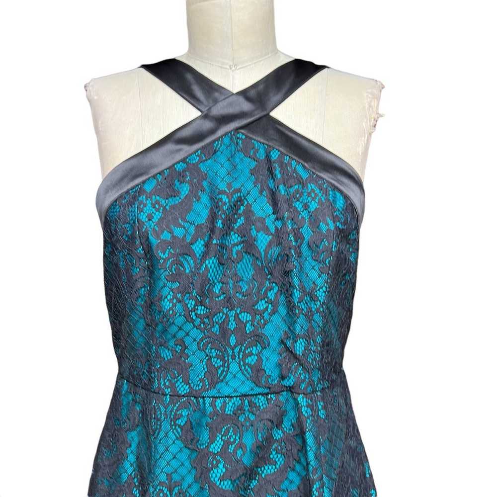 Draper James Betty Lace Halter Mini Dress Teal Bl… - image 2