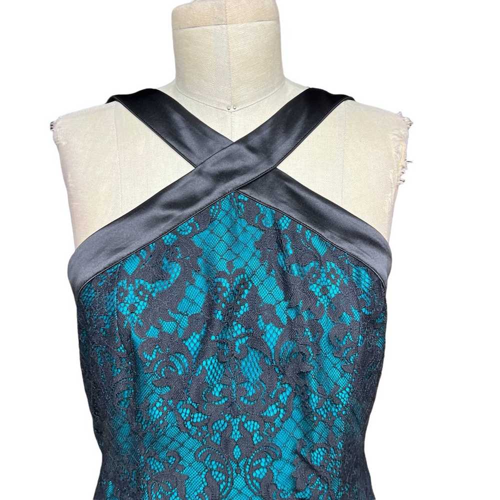 Draper James Betty Lace Halter Mini Dress Teal Bl… - image 3