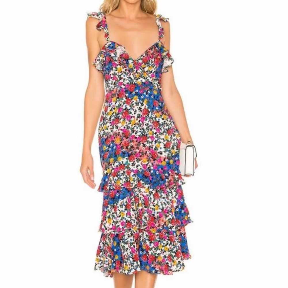 Majorelle Nolita Ruffle Floral Midi Dress in Patc… - image 4