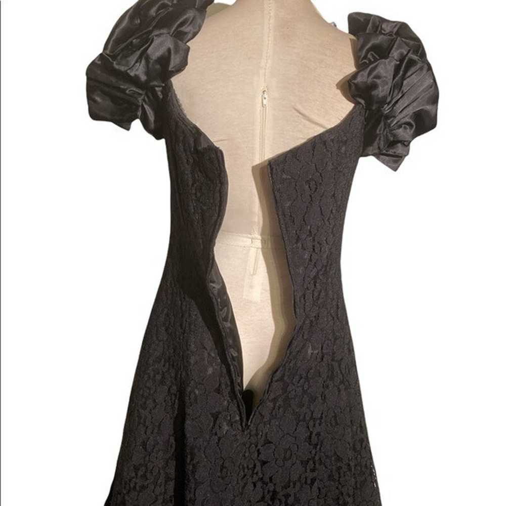 Steppin' Out Vintage 80's Coctail Dress Lace Blac… - image 4