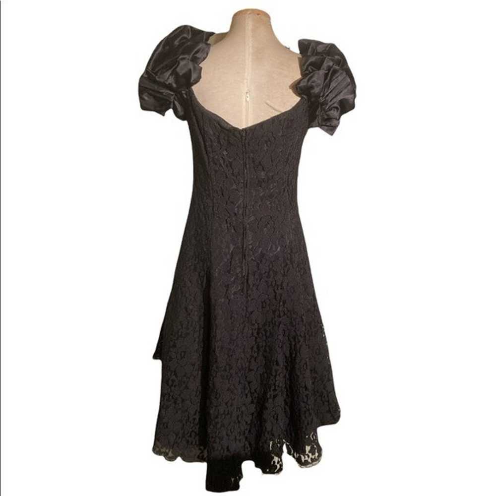 Steppin' Out Vintage 80's Coctail Dress Lace Blac… - image 5