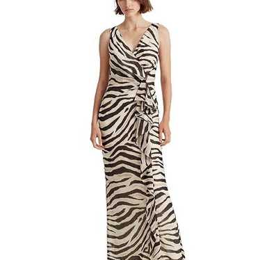 Ralph Lauren- Zebra Print long maxi dress size M - image 1