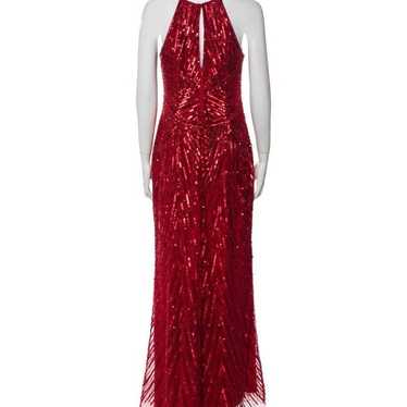 Aidan Mattox Red Halterneck Long Dress