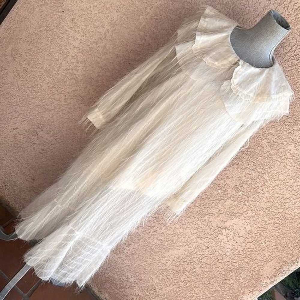 Kumayes vintage prairie style dress cream feather… - image 2