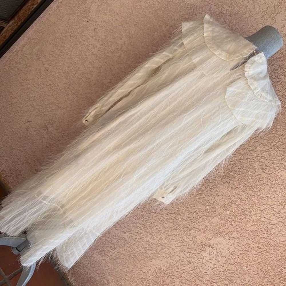Kumayes vintage prairie style dress cream feather… - image 3