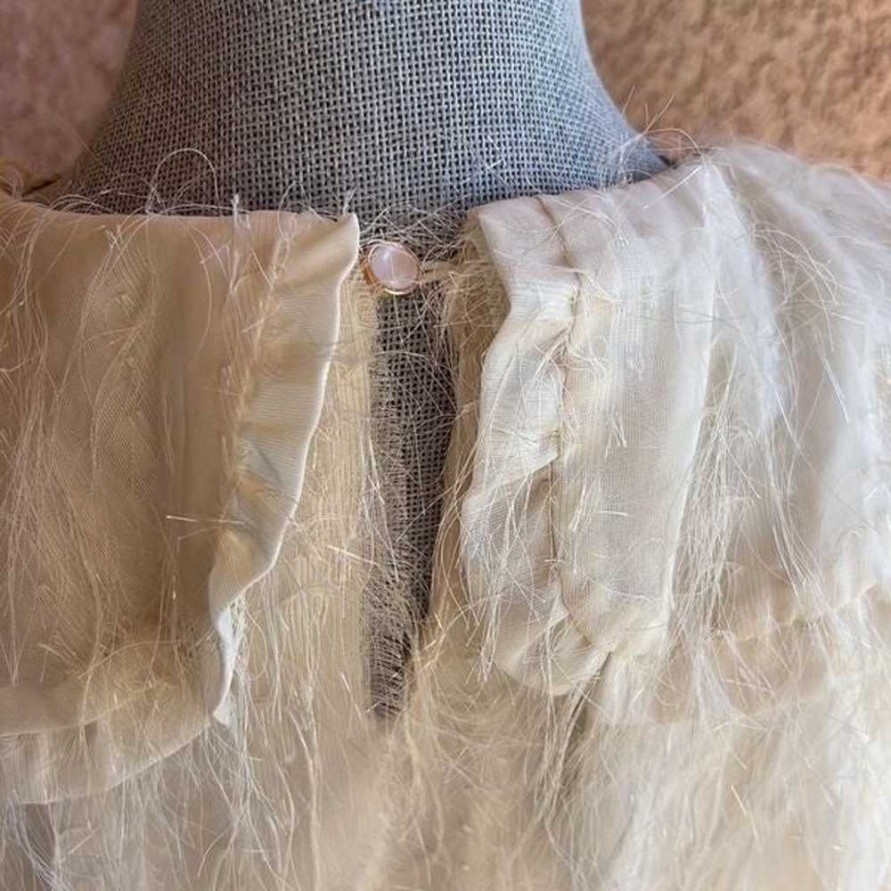 Kumayes vintage prairie style dress cream feather… - image 4