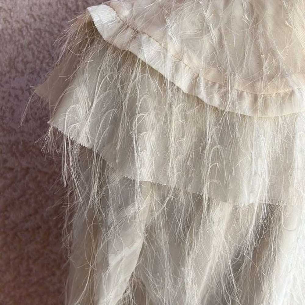 Kumayes vintage prairie style dress cream feather… - image 5
