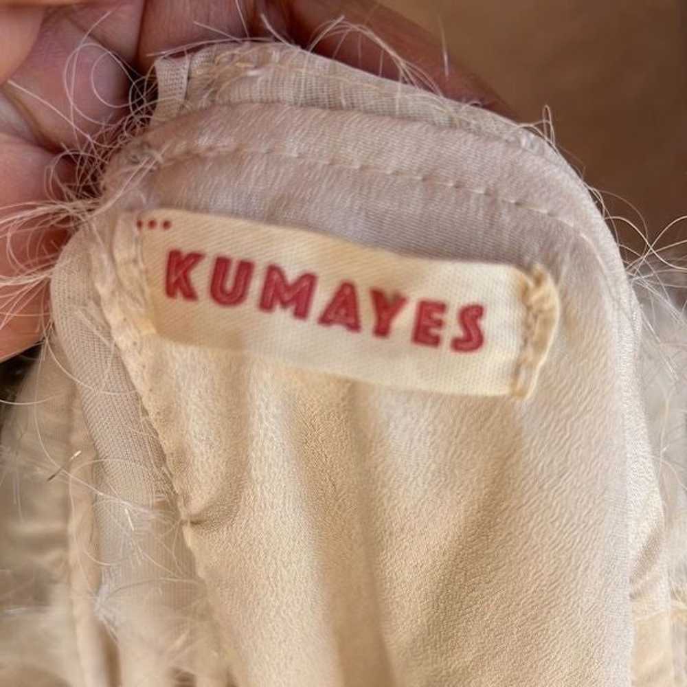 Kumayes vintage prairie style dress cream feather… - image 6